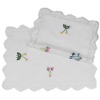 Handmade Crochet Polyester Rectangle Placemat