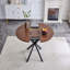 Table de salle à manger extensible ronde avec pieds en métal robustes et peu encombrants pour 4 à 6 places
