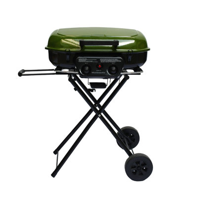 Brand-Man Propane Gas Grill, Portable Standup Grill With Folding Cart & Push-Button Ignition, Ideal For Camping, Tailgating, Bbq, Backyard, Patio & More