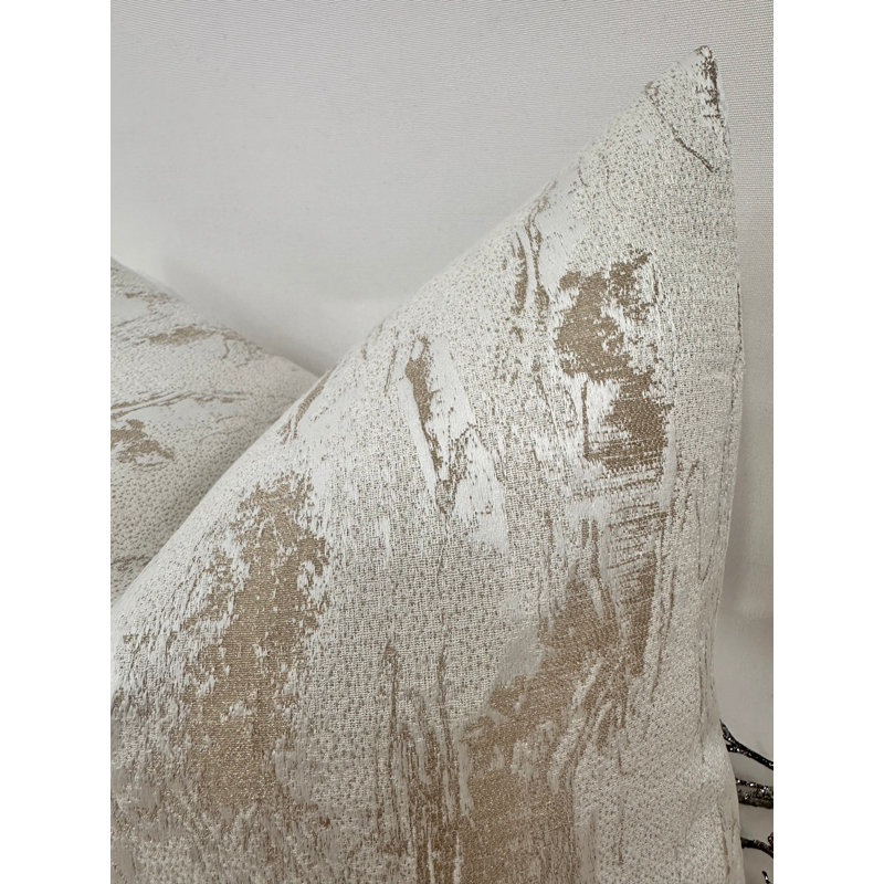 Abstract Square Cushion Cover, Ivory