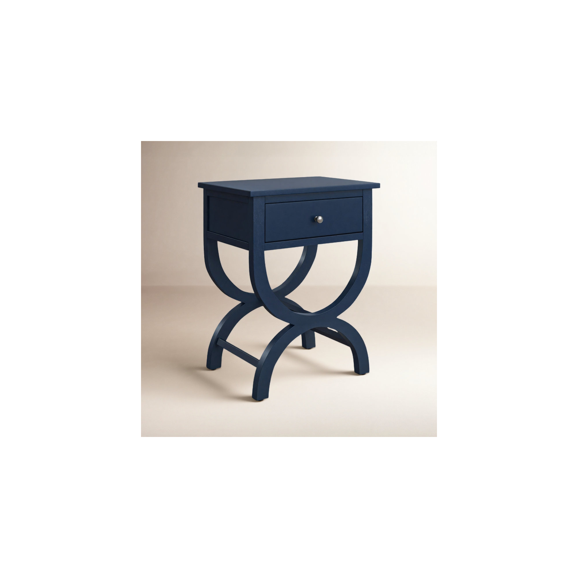 Floris End Table With Storage, Navy