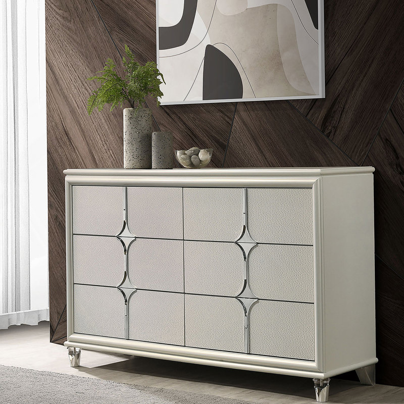 Commode blanche à 6 tiroirs