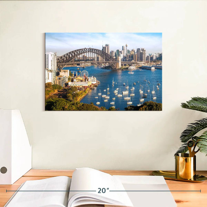 Vue panoramique de Sydney, H 8 po x l 12 po