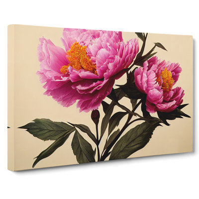 Adorable Peony Flowers - Wrapped Canvas Painting