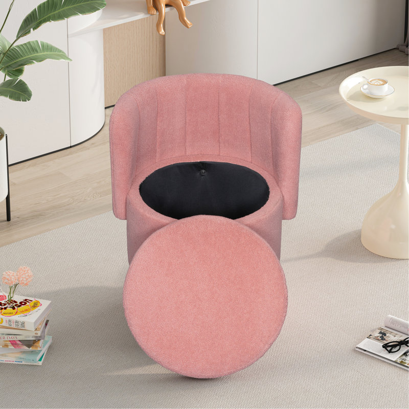 Chaise pivotante à 360 degrés - rose et rose confortable avec espace de rangement pour garder votre maison bien rangée, Rose