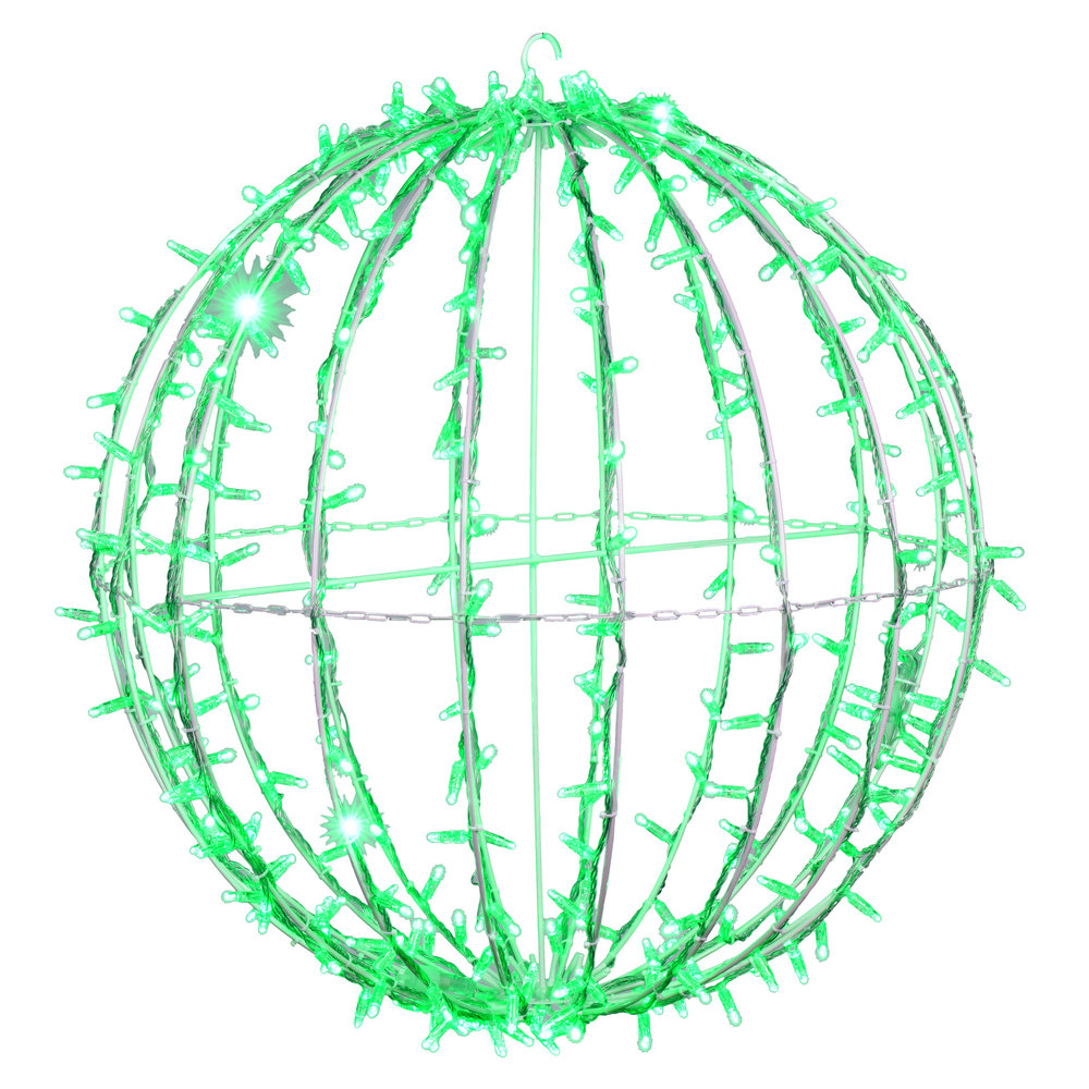 The Holiday Aisle® Vickerman Fold Flat Led Jumbo Hanging Sphere Net ...