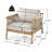Bastian Outdoor Rope Woven Wooden Club Chair with Cushions