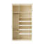 Armoire de 258 cm de hauteur avec 4 tiroirs, étagères et tringle à vêtements, blanche