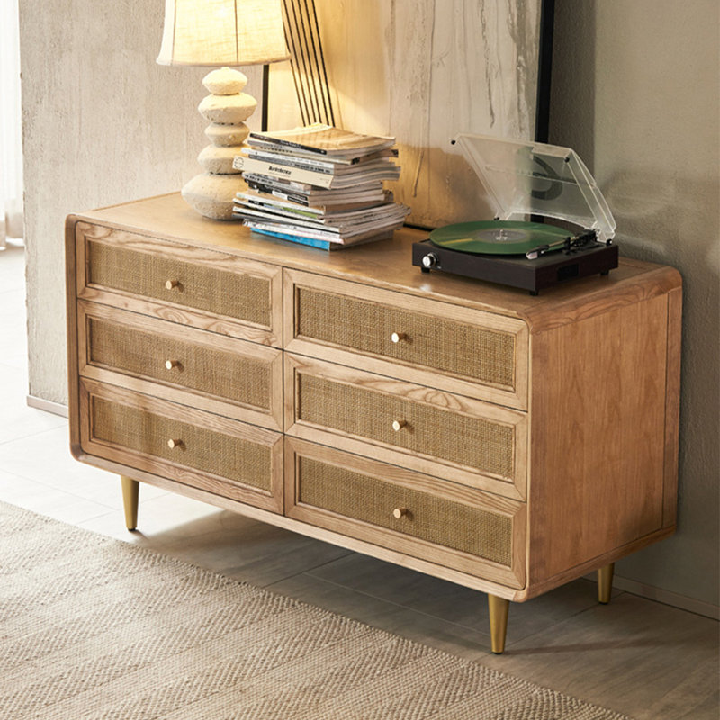 Commode d'appoint moderne en rotin simple de grande capacité