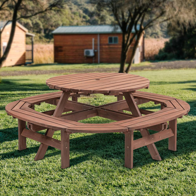 Grande table de pique-nique en bois