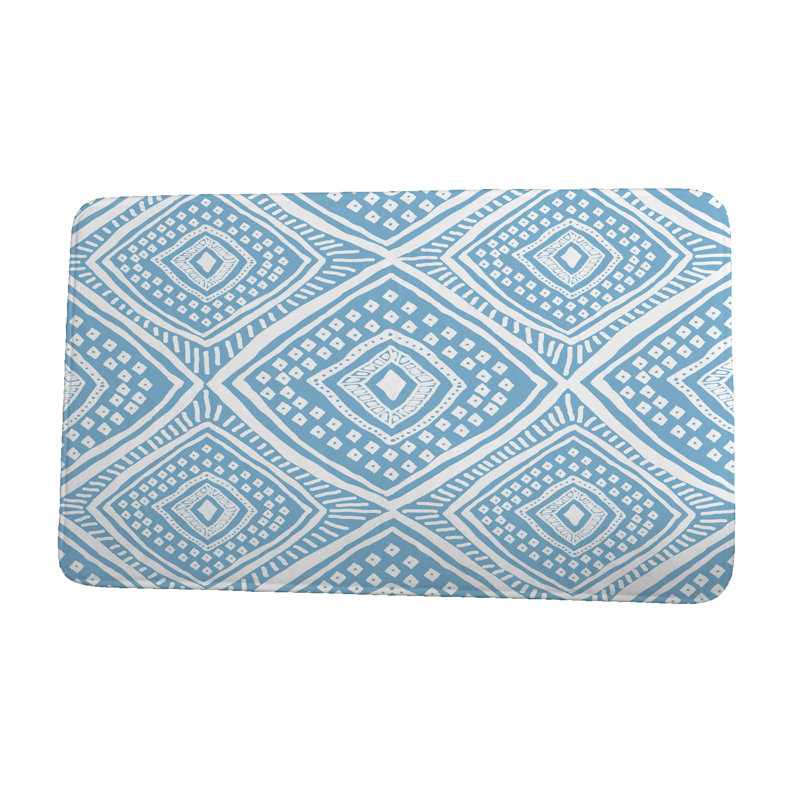 Tapis pour salle de bain Diamond, l 17 po x L 24 po, Bleu