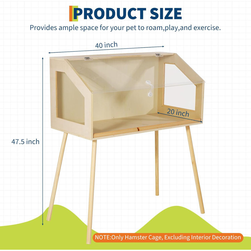 Hamster Cage with Legs, Large (47.5" H x 40" W x 20" D)