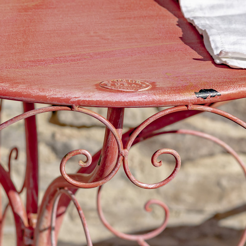 2 - Person Patio Dining Set Round Table with Cushions Included, Flamingo Pink