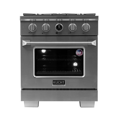 KUCHT 30 in. 4.2 cu. ft. 4 Burners Dual Fuel Range for Natural Gas in Stainless Steel with Kucht Horus Thermostat