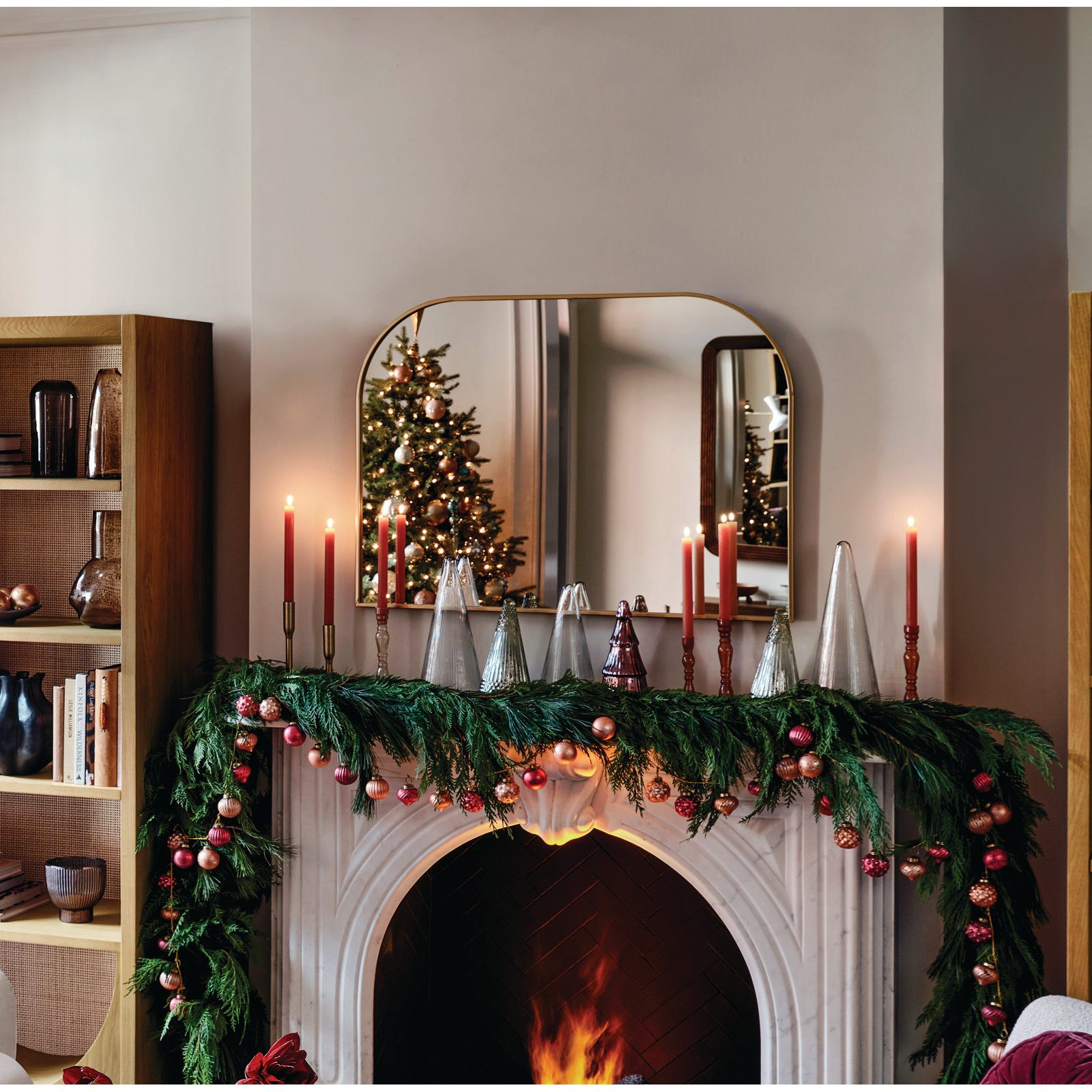 Sabine Metal Wide Arch Wall Mirror, Brass, 30" x 36"