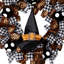 Couronne d'Halloween orange et noire avec arcs 24 po non éclairée