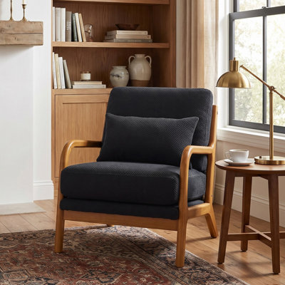 Fauteuil rembourré en tissu Mid Century Modern