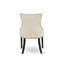 5 Piece Modern Dining Table Set Includes a Round Wooden Table with Dropleaf and 4 Light Beige Linen Fabric Upholstered Chairs, Black-1279584789-1279584788
