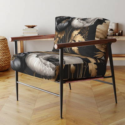 Chaise avec accoudoirs rembourrée en velours Datura