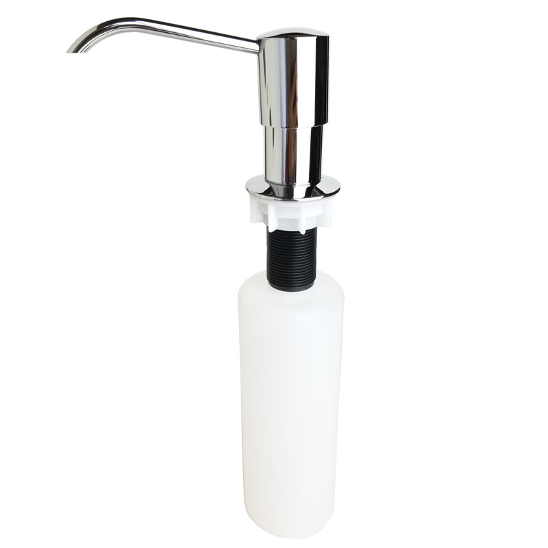 Robinet de cuisine rétractable à poignée simple avec distributeur de savon, Chrome
