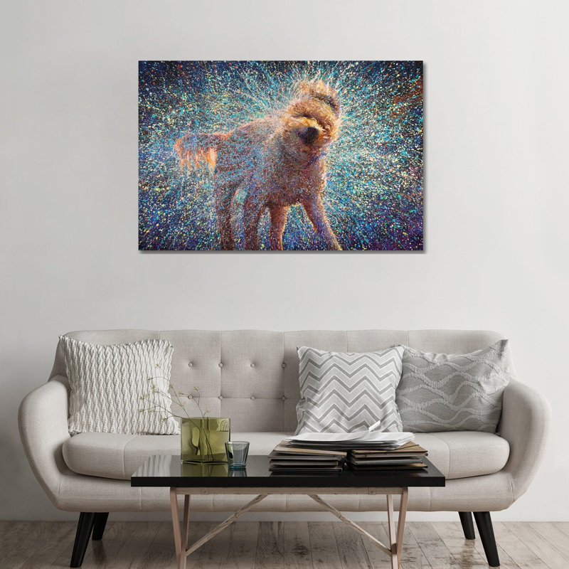 «Canis Rufus» par Iris Scott, reproduction d'art sur toile, H 32 po x l 48 po x 1,5 po, Pas de tapis, Toile tendue
