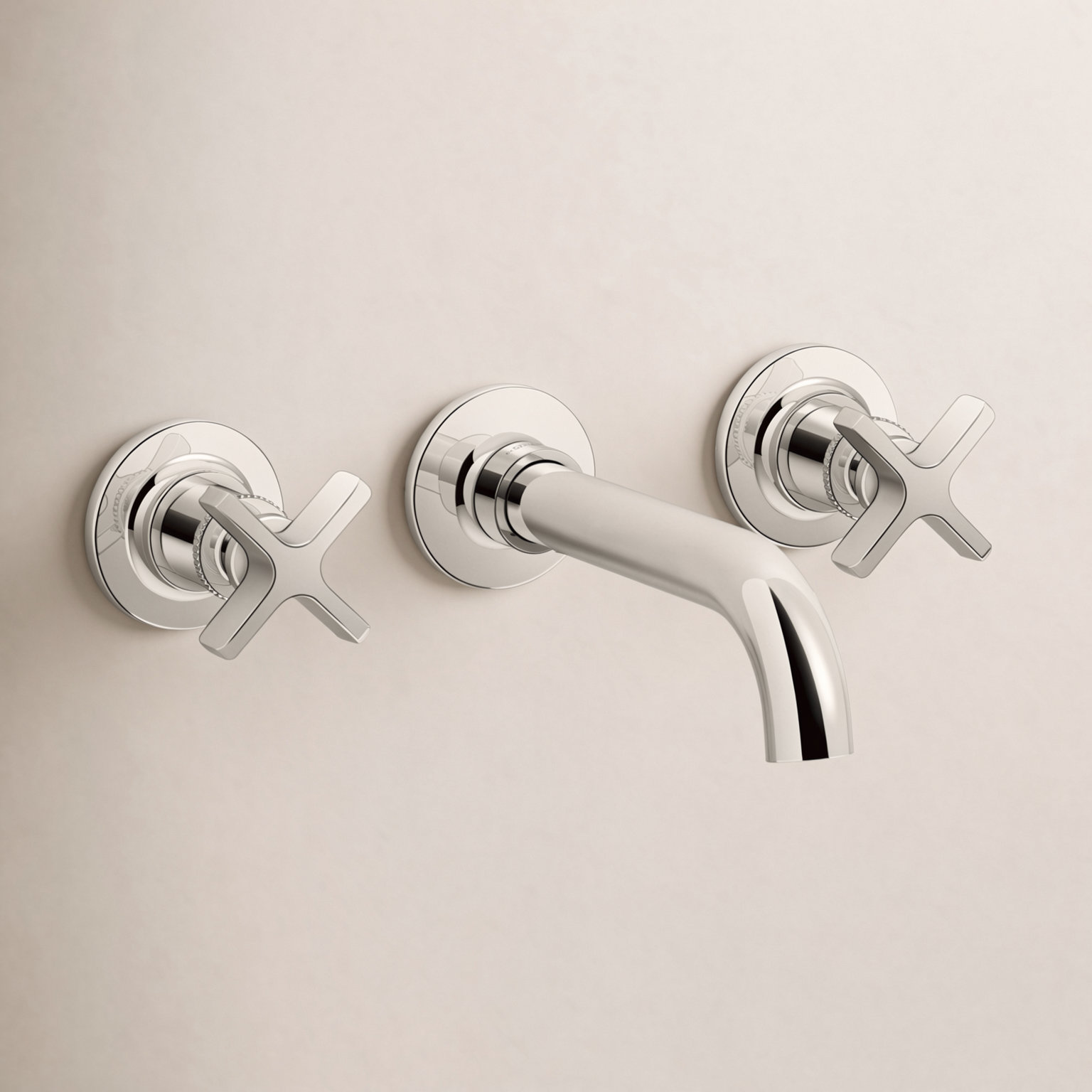 Castia Wall-Mount Bathroom Sink Faucet Trim, Vibrant Polished Nickel