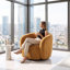 Fauteuil demi-tonneau pivotant rembourré Munehito-986386217