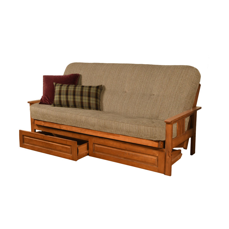 La base de futon pleine grandeur Stratford comprend des tiroirs de rangement et un matelas, Premium Pocket Coil, Barbade