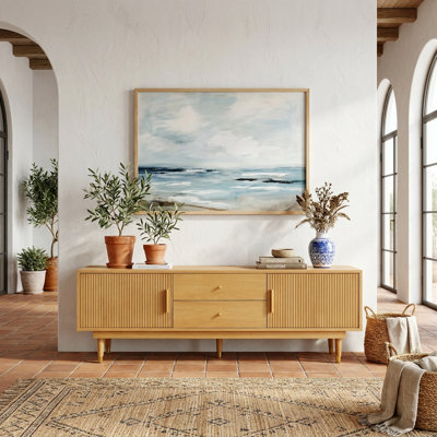 Mid-century Modern  Tv Cabinet Entertainment Center With Storage Drawers, Living Room Bedroom Media Cabinet 70.9