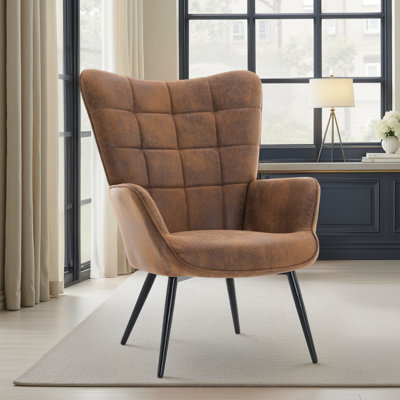 Upholstered Microfiber / Microsuede Wingback Chair