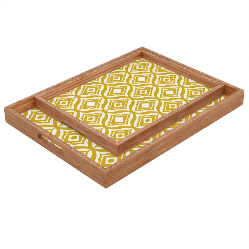 Heather Dutton Wood Tray, 1.75" H x 18" W x 14" D