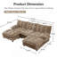 Canapé modulaire en tissu chenille moderne modulaire 3 places avec 2 repose-pieds pour salon-1567482880-1567482910