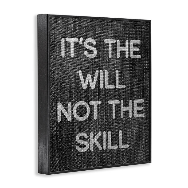 «Will Not Skill», estampe numérique encadrée par Daphne Polselli, H 14 po x l 11 po, Giclée encadrée noir minuit