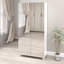 Armoire à chaussures avec 4 portes miroir - rangement de 50 po pour le hall d'entrée-1152301360