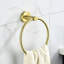 Porte-serviettes 5 pièces à fixer au mur - Design moderne en aluminium brossé doré, corrosion pour diverses pièces-533174632