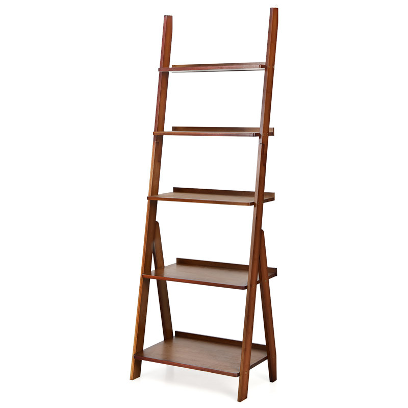 21'' W Bamboo Storage Rack, Coffee, (5 Shelves) 60” H x 21” W x 13”D