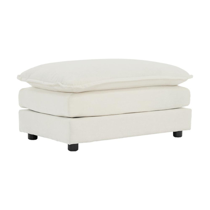 35'' Wide Upholstered Storage Ottoman Footstool Module Part for Sectional Sofa, White