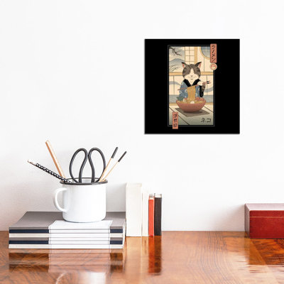 Neko Ramen Ukiyo-E by Vincent Trinidad - Wrapped Canvas Print