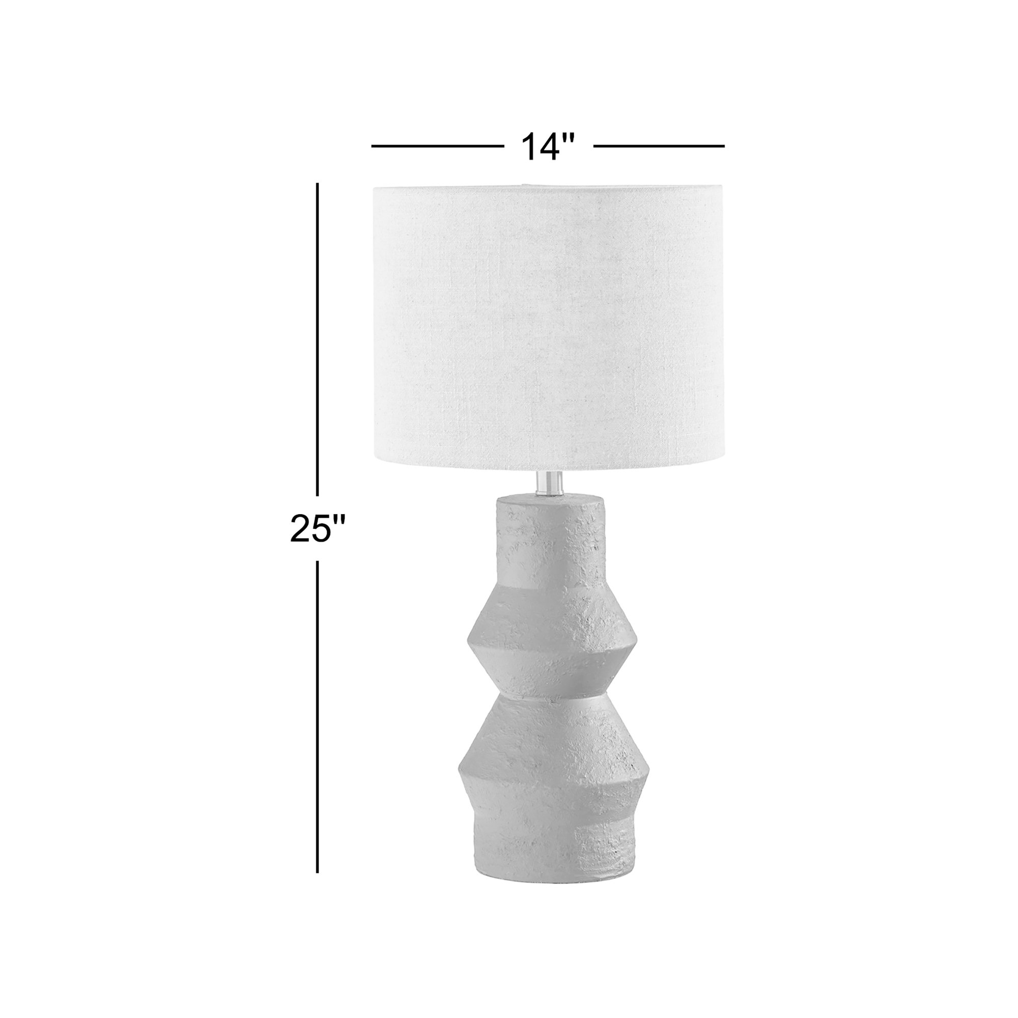 Jefferson Ceramic Table Lamp, Light Gray, White