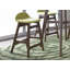 Ensemble de table de réunion Paulina pour 4 personnes avec chaises de comptoir rembourrées vertes-35444183