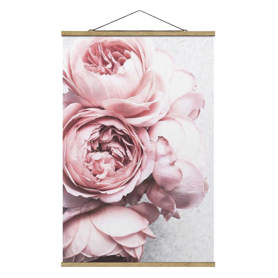 Fotodruck Rosa Pfingstrose Blumen Shabby Pastell