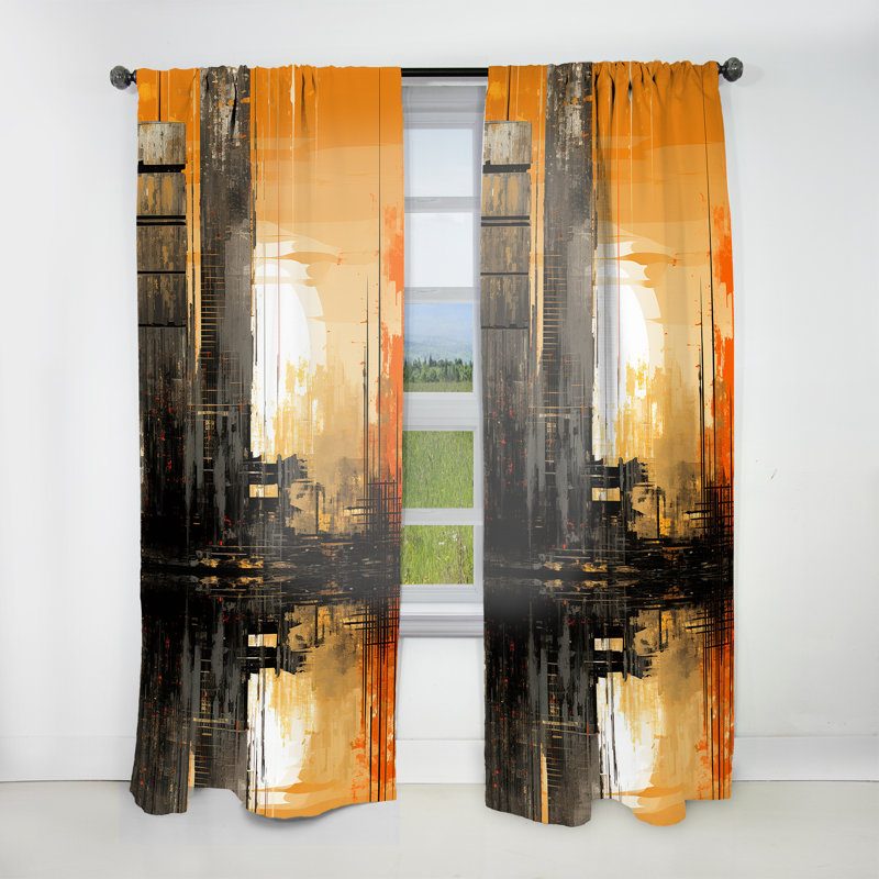 Liles - Abstract Curtain - Room Darkening Abstract Curtain - 1 Panels, 52" W x 63" L
