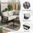 L-Shaped Brown Metal Patio Conversation Sectional Sofa Set-757022155
