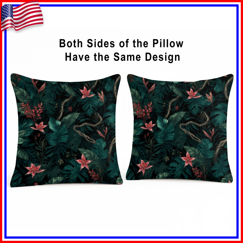 Coussins décoratifs Lush Tropical Foliage, 18 x 18 pouces