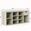Banc de rangement multifonctionnel pour hall d'entrée avec coussin rembourré, tiroir et compartiments ouverts pour chaussures et accessoires