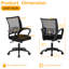 Office Chair Adjustable Height Office Chair Executive Desk Chair Ergonomic Mesh Task Chair Swivel Rolling Office Computer Chair with Armrest Wheels for Office Home-1710226879