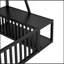 Structure de lit au sol avec clôture de sécurité, lit en métal avec bureau et tablettes de rangement-1595699789-1595699790
