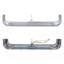 Double lunette rectangulaire chromée avec lentille transparente + 2 ampoules DEL blanches