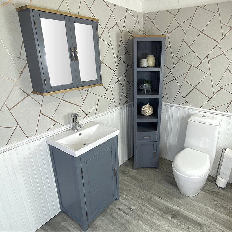 Marte 520mm Single Bathroom Vanity with Integrated Ceramic Basin, Grey
