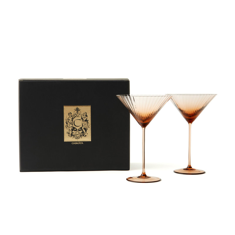 Quinn Handmade Crystal Martini Glass, Amber